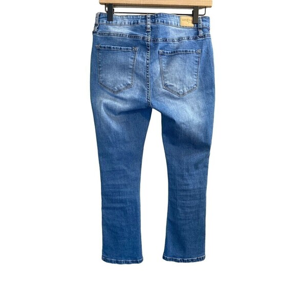 Umgee Jeans Size 26 Cropped Flare Blue Stone Washed Denim Boho 5 Pocket Stretch - Picture 5 of 10